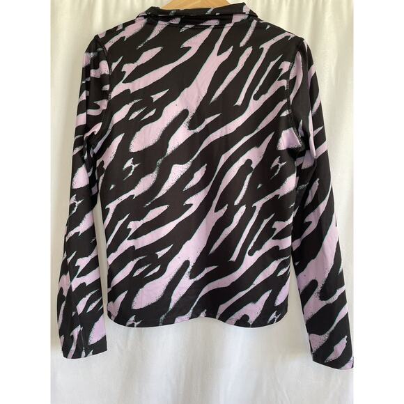 ASOS Women's Half Zip Activewear Top Purple/Black Long Sleeve Size 10 US - Picture 4 of 7